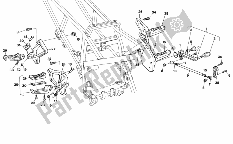 Tutte le parti per il Poggiapiedi del Ducati Paso 907 I. E. USA 1991